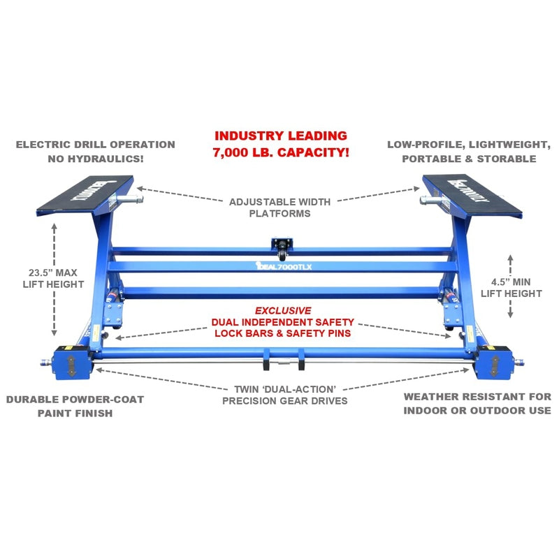 iDEAL Portable Auto Tilt Lift TLX - 7,000 lbs. Capacity