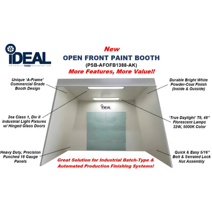 iDeaL PSB-AFOFB1388-AK Open Front Paint Booth - PSB-AFOFB1388-1PH-230v-AK
