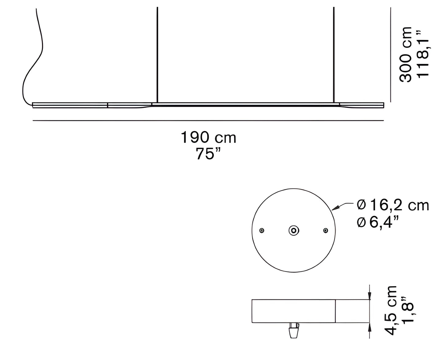 Oluce Ilo Horizontal Pendant - OL-ILO-487-BR