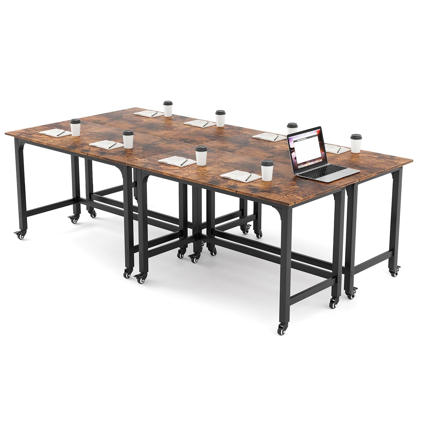 Tangkula Mobile Computer Desk, Simple Style Rolling Home Office Desk Study Table Writing Desk - CB10481NA