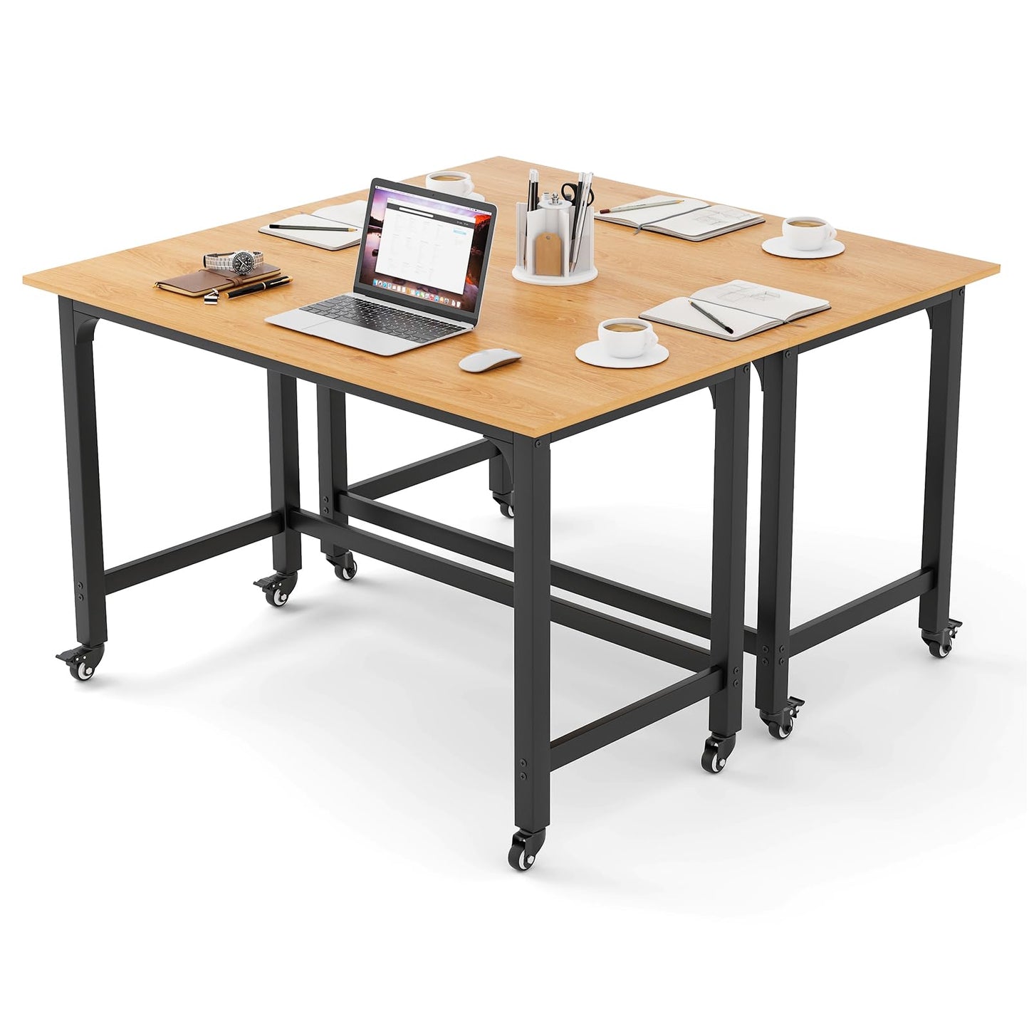 Tangkula Mobile Computer Desk, Simple Style Rolling Home Office Desk Study Table Writing Desk - CB10481NA