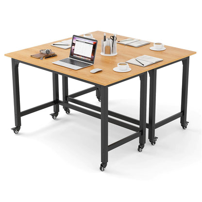 Tangkula Mobile Computer Desk, Simple Style Rolling Home Office Desk Study Table Writing Desk - CB10481NA