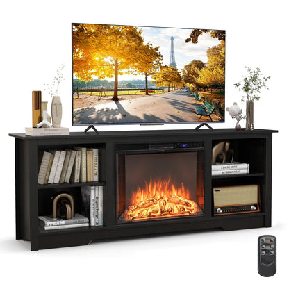 Tangkula Fireplace TV Stand for 75 Inches TV - HV10501CF+FP10378US