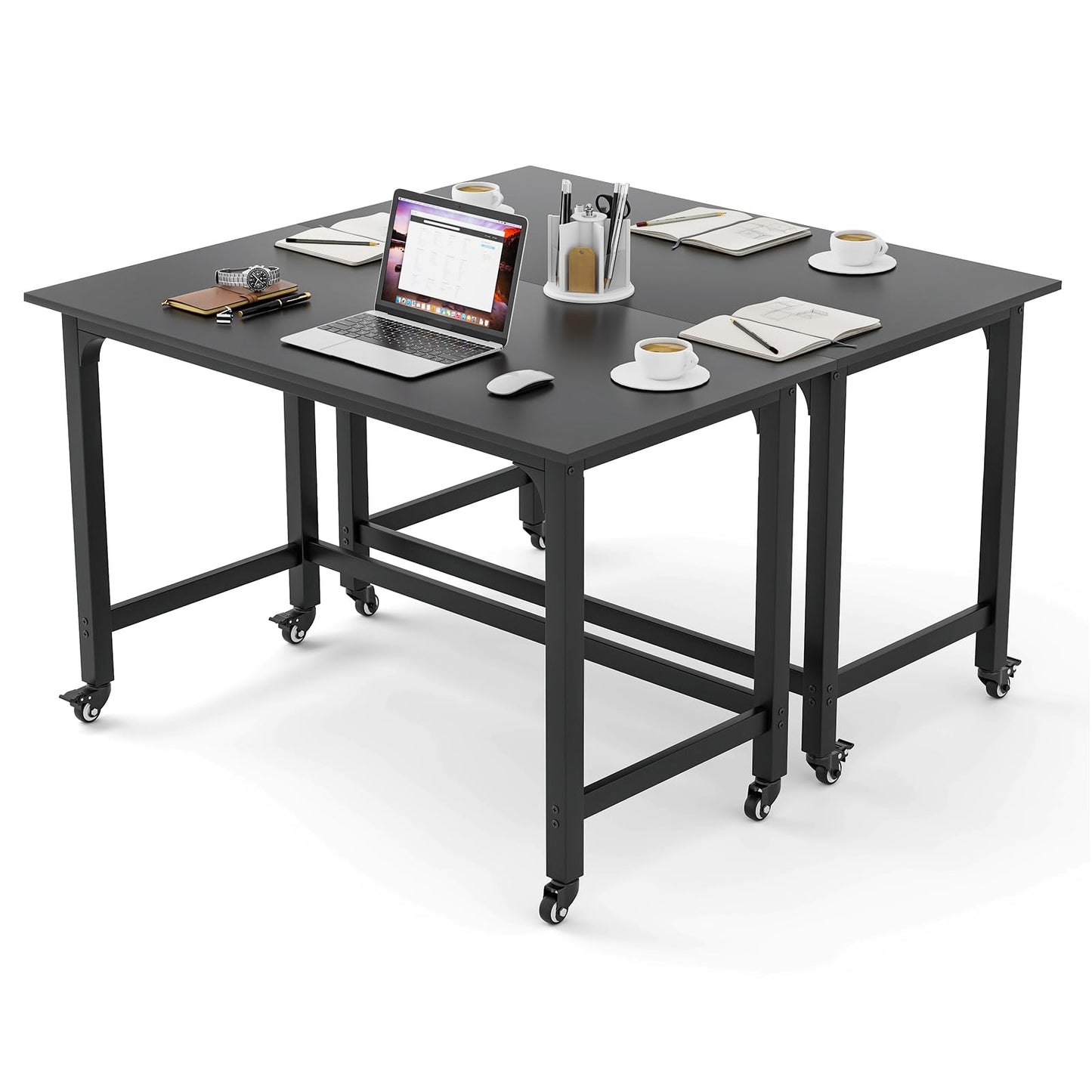 Tangkula Mobile Computer Desk, Simple Style Rolling Home Office Desk Study Table Writing Desk - CB10481NA