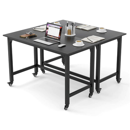 Tangkula Mobile Computer Desk, Simple Style Rolling Home Office Desk Study Table Writing Desk - CB10481NA