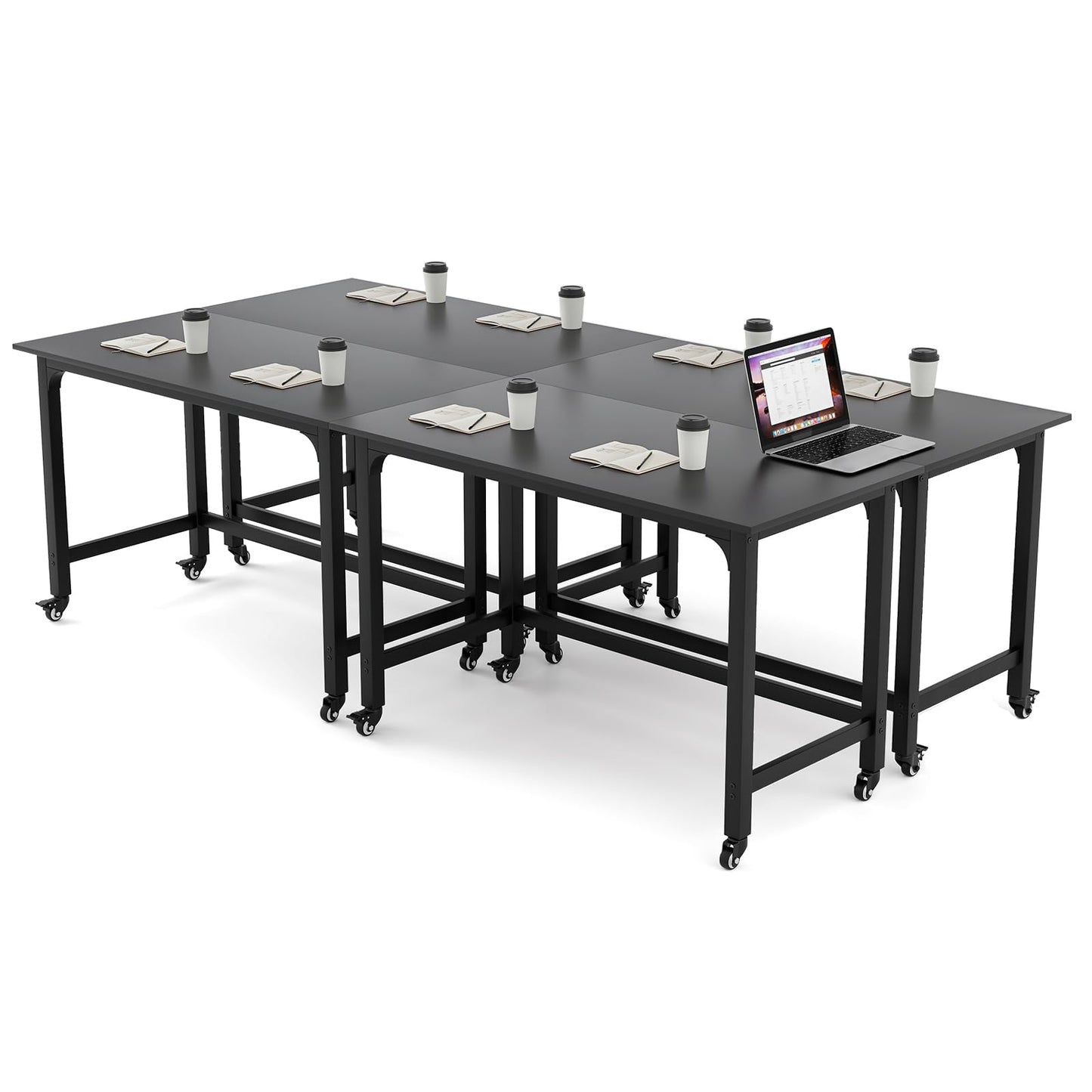 Tangkula Mobile Computer Desk, Simple Style Rolling Home Office Desk Study Table Writing Desk - CB10481NA