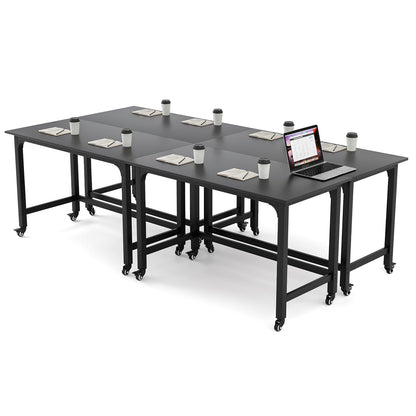 Tangkula Mobile Computer Desk, Simple Style Rolling Home Office Desk Study Table Writing Desk - CB10481NA