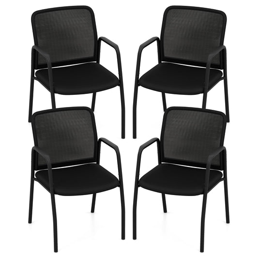 Tangkula Conference Chairs, Office Guest Chairs with Ergonomic Mesh Backrest - 3*CB10600DK-2