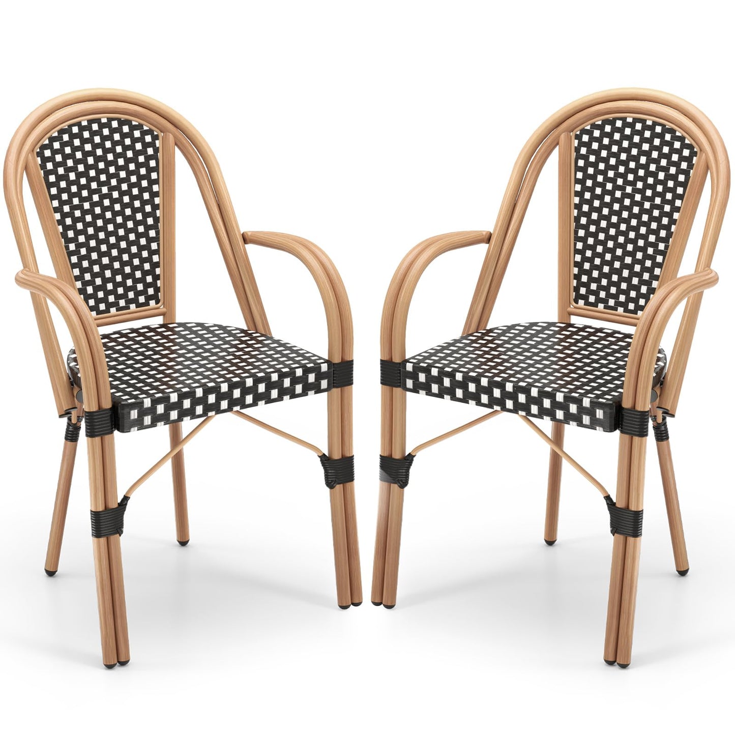 Tangkula Outdoor French Bistro Chairs Set of 2/4