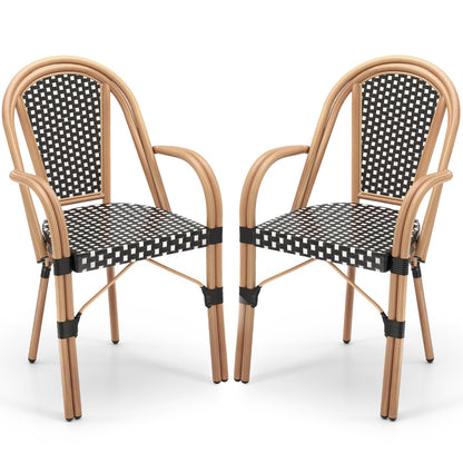 Tangkula Outdoor French Bistro Chairs Set of 2/4