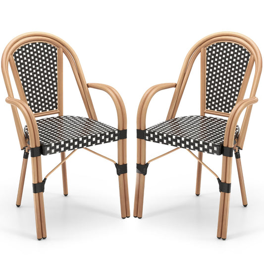 Tangkula Outdoor French Bistro Chairs Set of 2/4