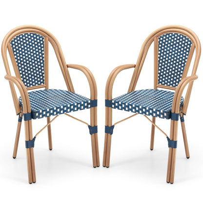 Tangkula Outdoor French Bistro Chairs Set of 2/4