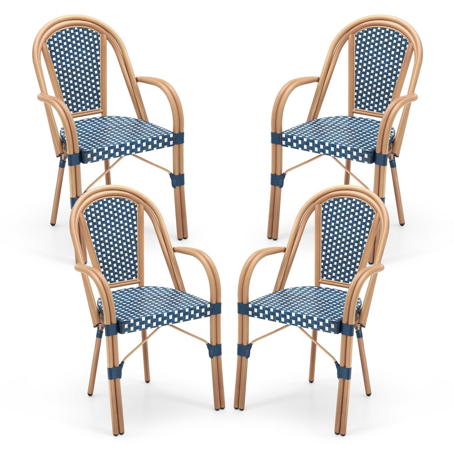 Tangkula Outdoor French Bistro Chairs Set of 2/4