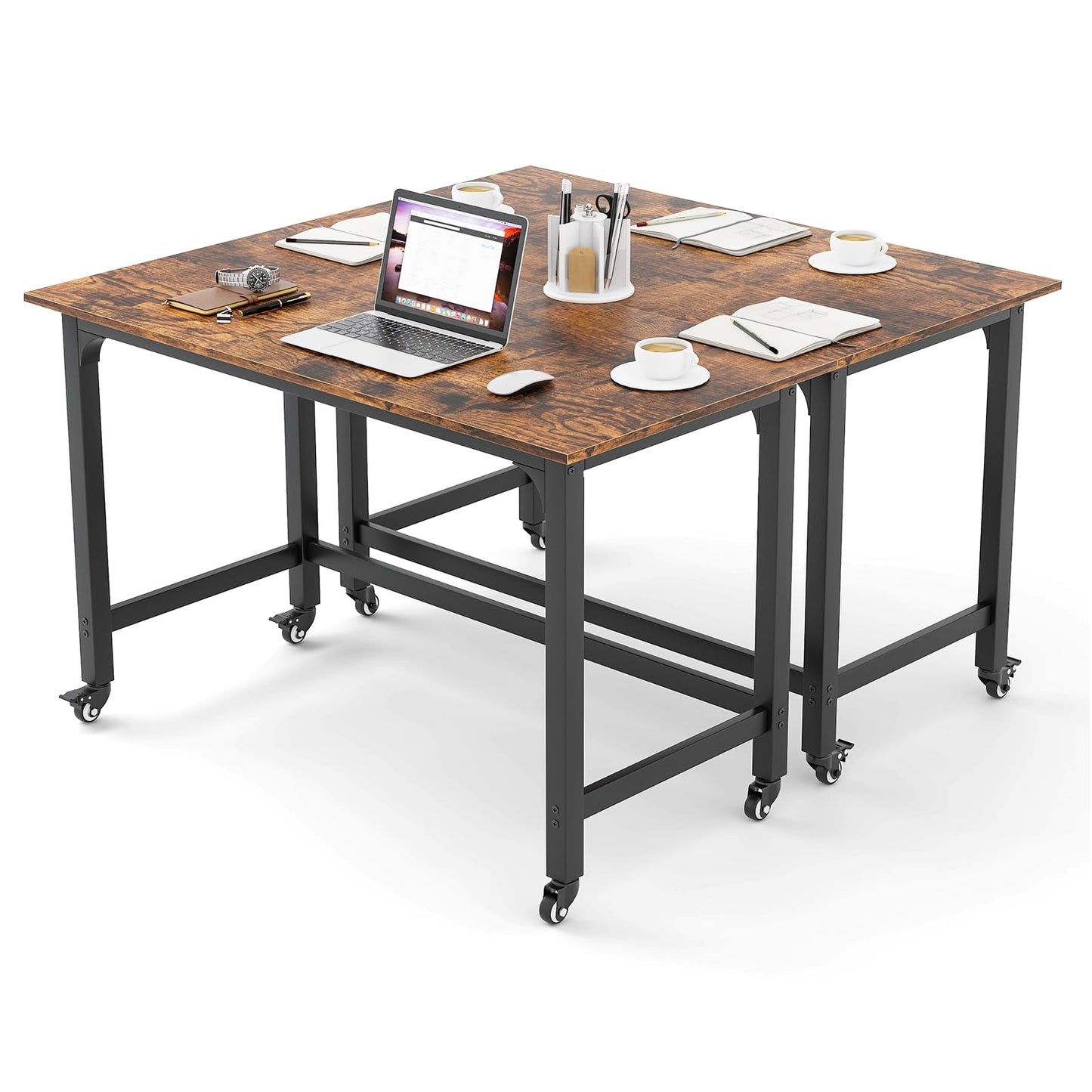 Tangkula Mobile Computer Desk, Simple Style Rolling Home Office Desk Study Table Writing Desk - CB10481NA