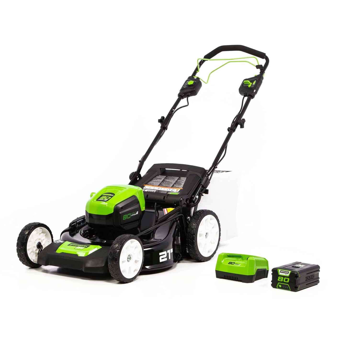 Greenworks 80V 21" Cordless Battery 3-in-1 Self-Propelled Lawn Mower w/ 4.0Ah Battery & Charger - 2515902