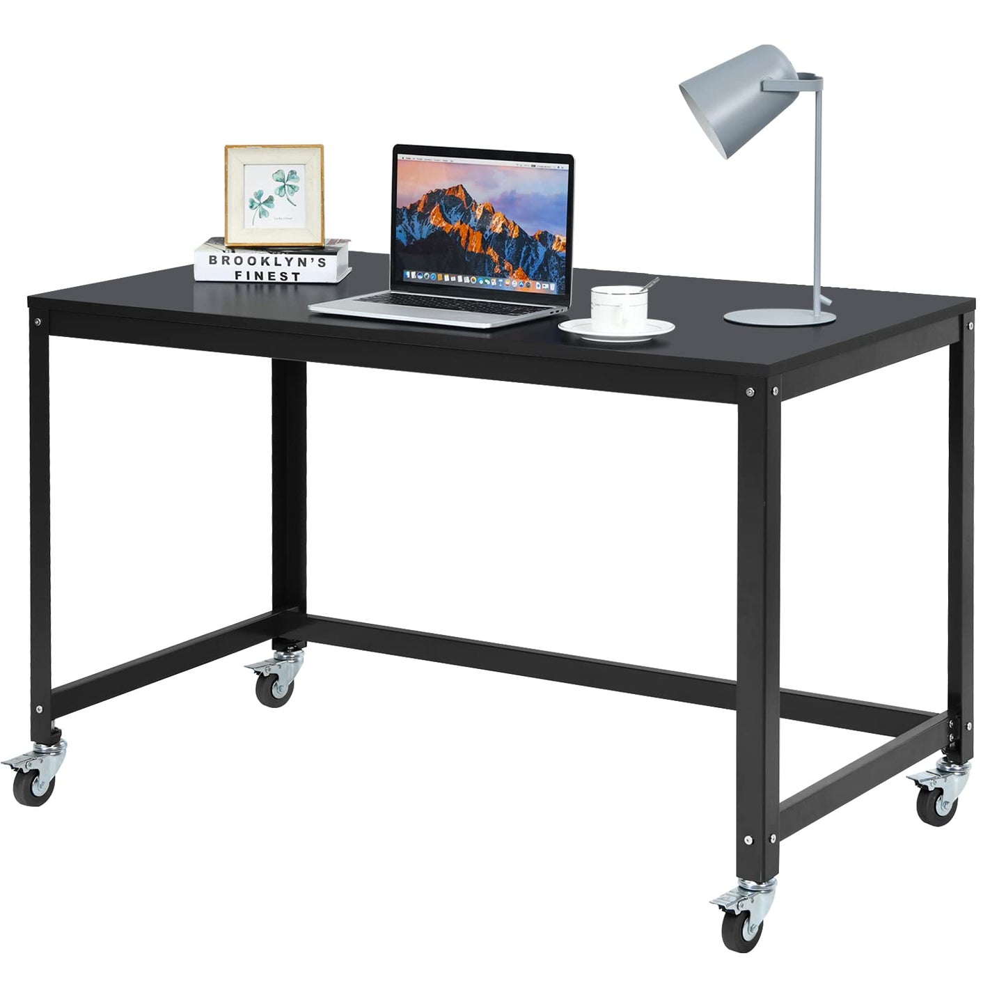 Tangkula Mobile Computer Desk, Simple Style Rolling Home Office Desk Study Table Writing Desk - CB10481NA