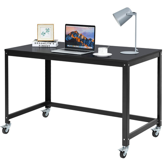Tangkula Mobile Computer Desk, Simple Style Rolling Home Office Desk Study Table Writing Desk - CB10481NA