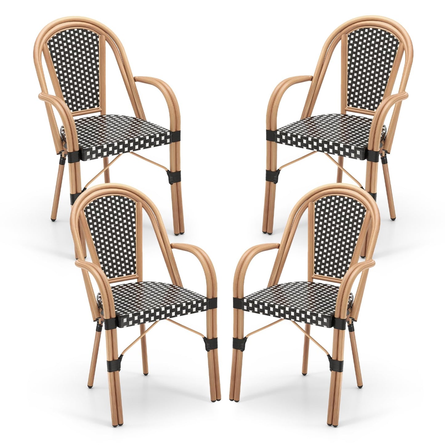 Tangkula Outdoor French Bistro Chairs Set of 2/4