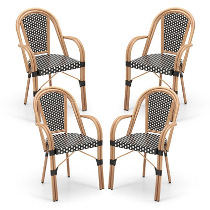 Tangkula Outdoor French Bistro Chairs Set of 2/4