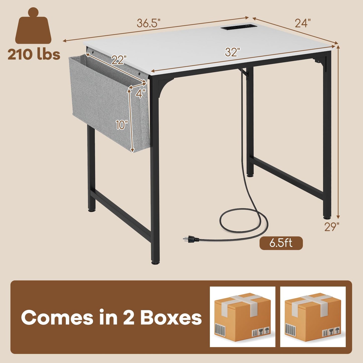 Tangkula Conference Table Set of 1/2/4/6, Modern Boardroom Desk with Storage Bag, Head phone Hook - JV11275US-CF
