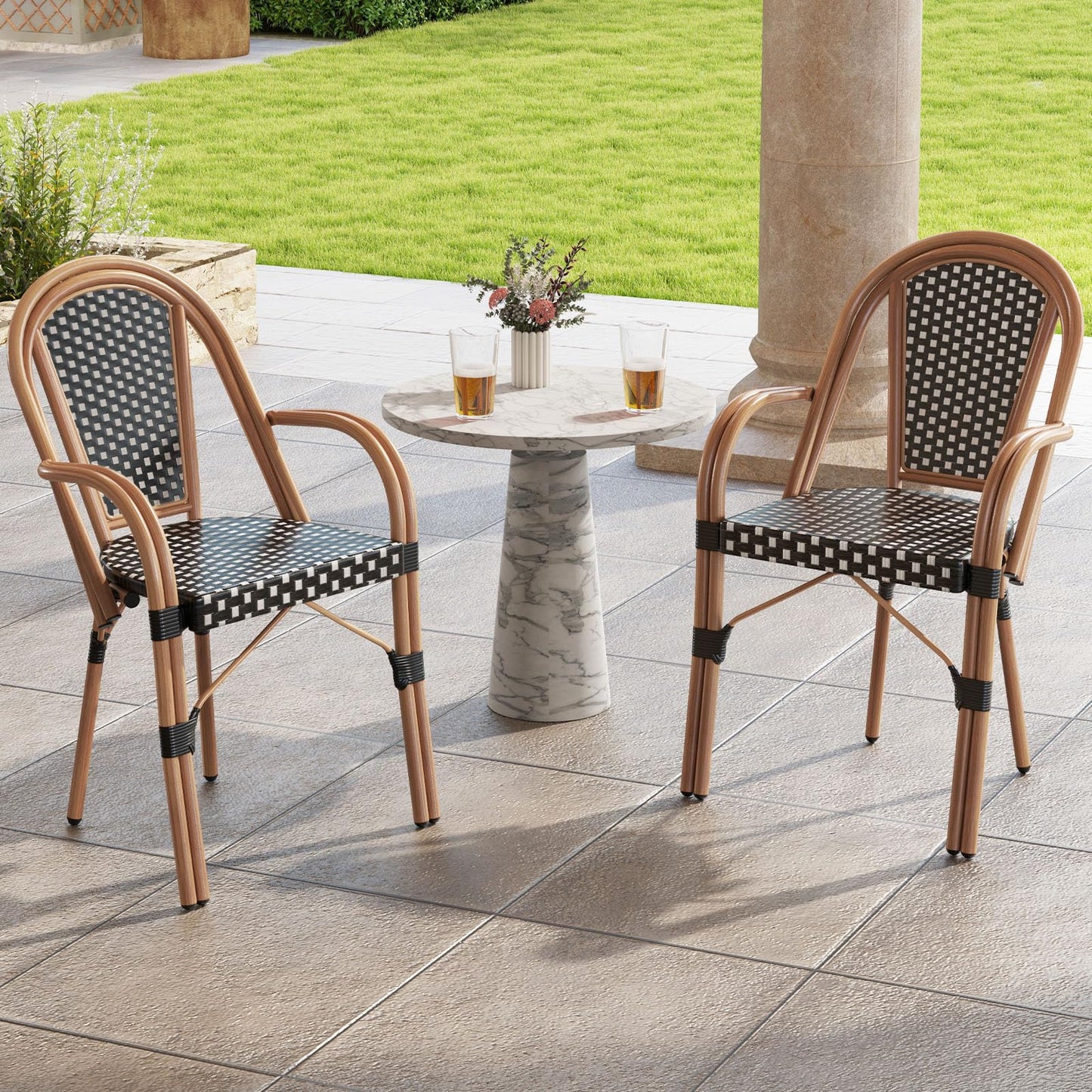 Tangkula Outdoor French Bistro Chairs Set of 2/4