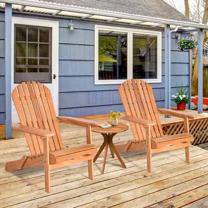 Tangkula Folding Adirondack Chair,  Lounger Chair for Patio Porch Deck Poolside and Backyard - HW63703