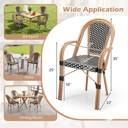 Tangkula Outdoor French Bistro Chairs Set of 2/4