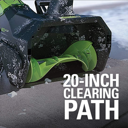 Greenworks 80V 20" Cordless Battery Single-Stage Snow Blower w/ 2.0Ah Battery & Charger - 2600402
