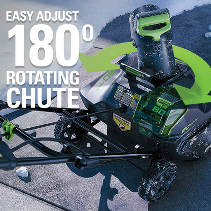 Greenworks 80V 20" Cordless Battery Single-Stage Snow Blower w/ 2.0Ah Battery & Charger - 2600402