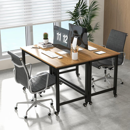 Tangkula Mobile Computer Desk, Simple Style Rolling Home Office Desk Study Table Writing Desk - CB10481NA