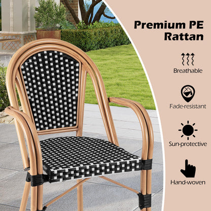 Tangkula Outdoor French Bistro Chairs Set of 2/4
