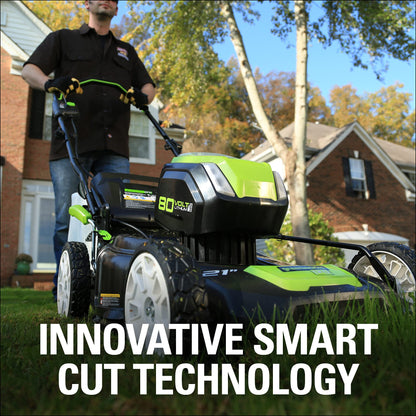 Greenworks Pro 80V 21" Brushless Push Lawn Mower w/ (2) 2.0Ah Batteries & Rapid Charger - 2500402