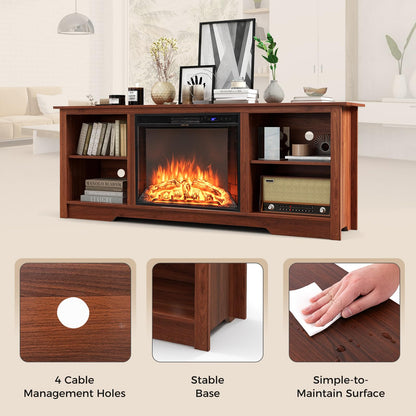 Tangkula Fireplace TV Stand for 75 Inches TV - HV10501CF+FP10378US