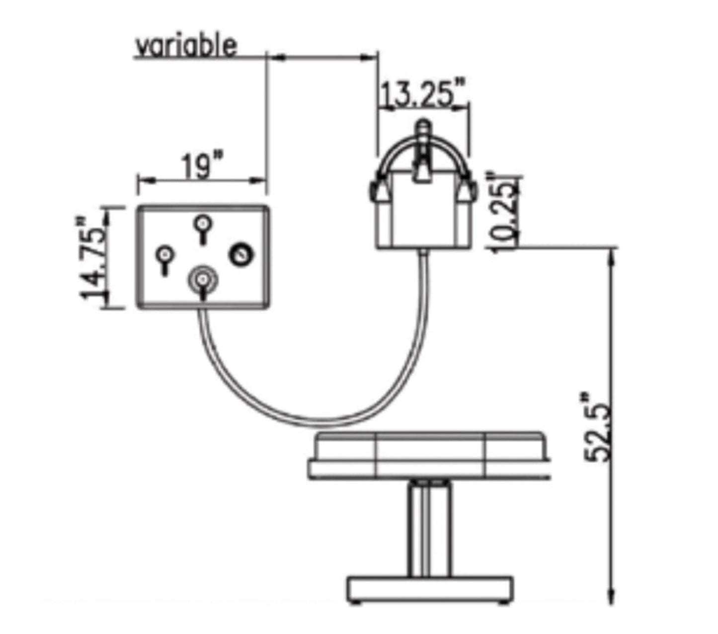 Touch America Neptune Battery Motorized Wet Table + 8-Head Vichy Shower Package for Aqua Massages - 82005+22003-0100