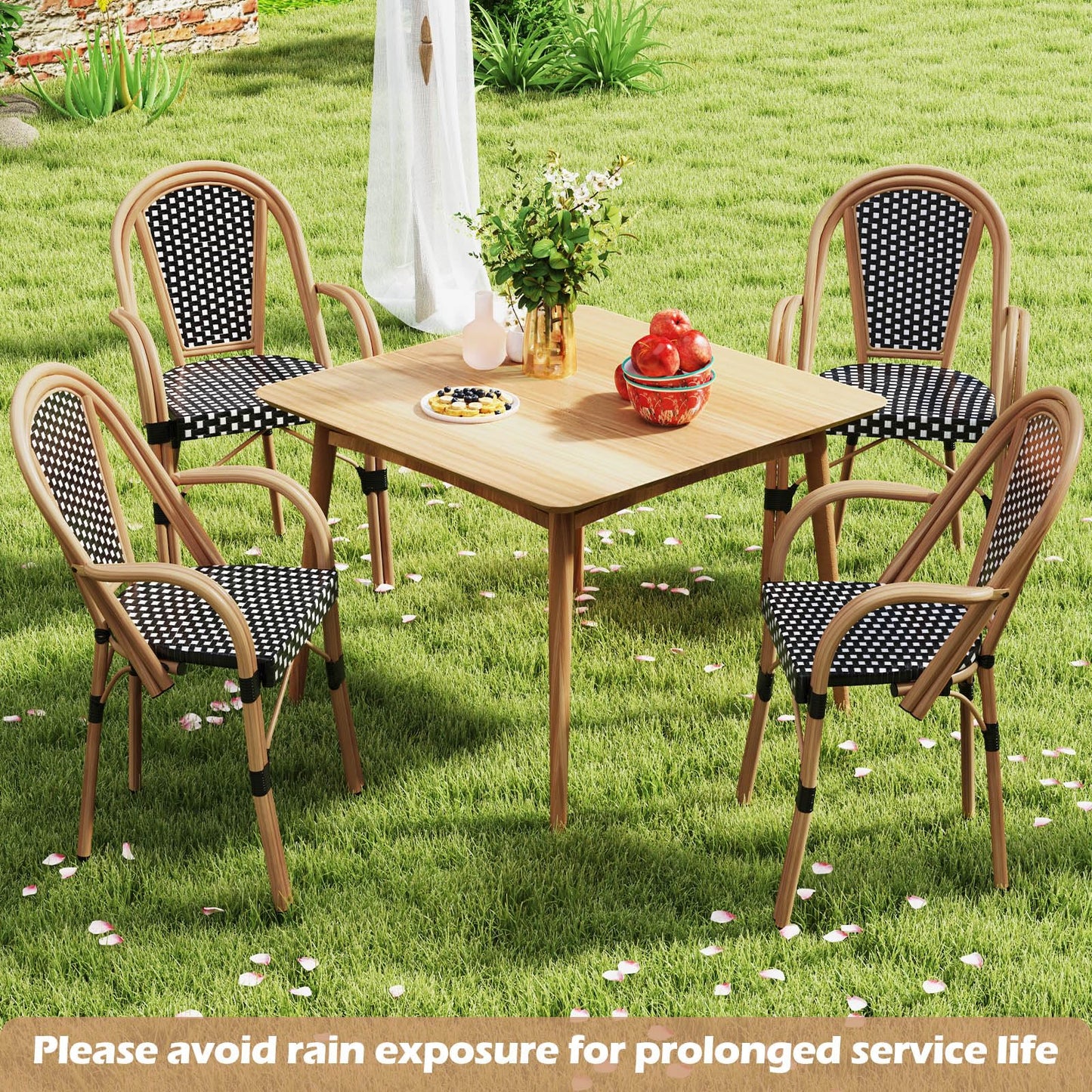 Tangkula Outdoor French Bistro Chairs Set of 2/4