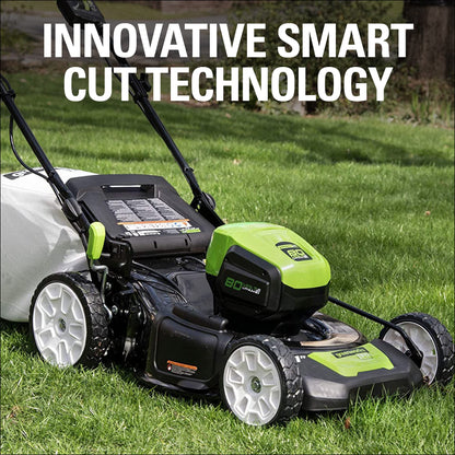 Greenworks 80V 21" Cordless Battery 3-in-1 Self-Propelled Lawn Mower w/ 4.0Ah Battery & Charger - 2515902
