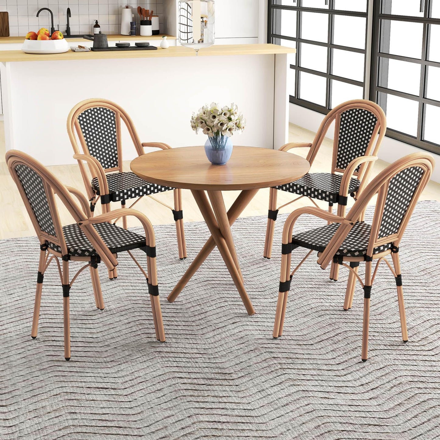 Tangkula Outdoor French Bistro Chairs Set of 2/4