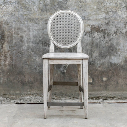Uttermost Clarion Aged White Counter Stool 25438 - 25438