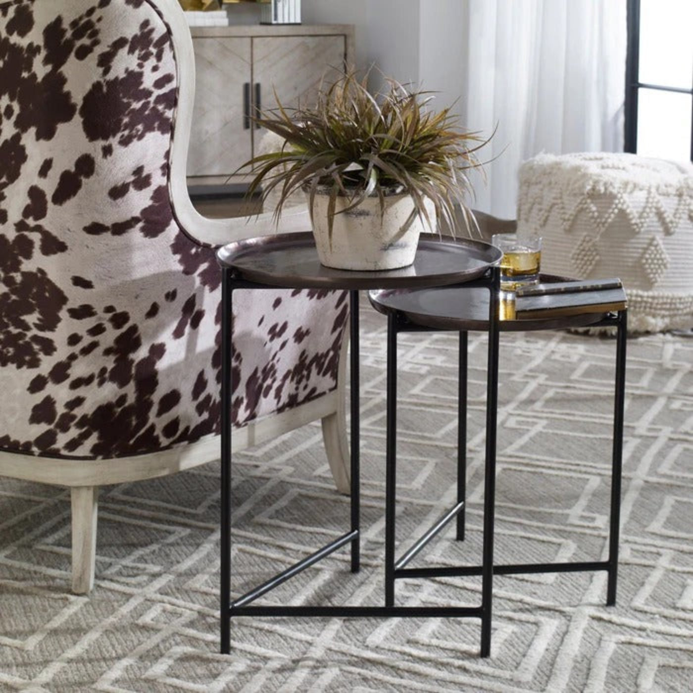 Uttermost Burnett Dark Nickel Nesting Tables, S/2 25151 -  S/2 25151