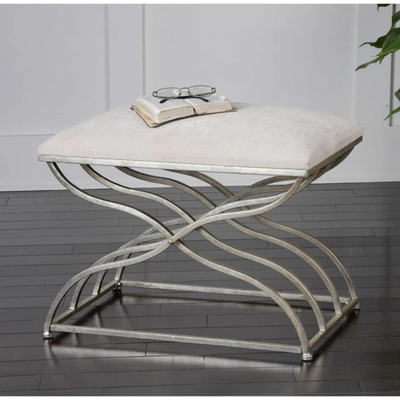 Uttermost Shea Satin Nickel Small Bench 23091 - 23091