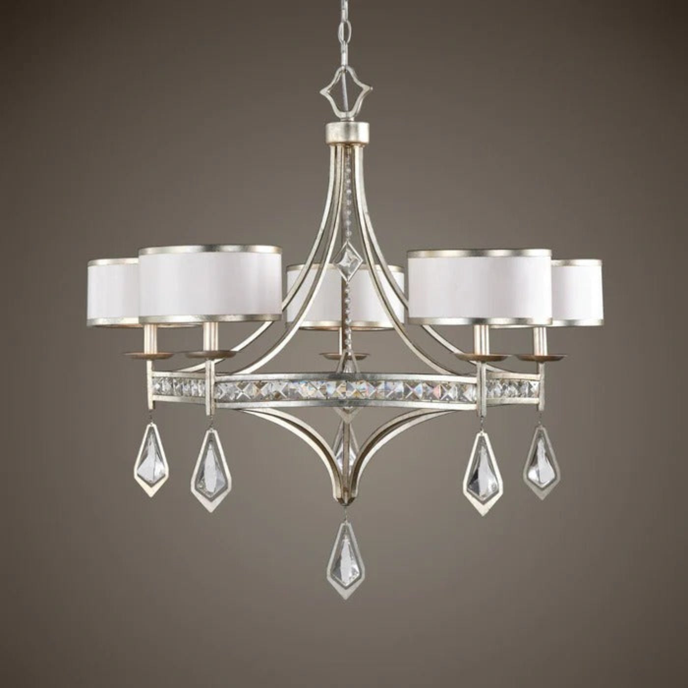 Uttermost Tamworth 5 Light Silver Champagne Chandelier 21268 - 21268
