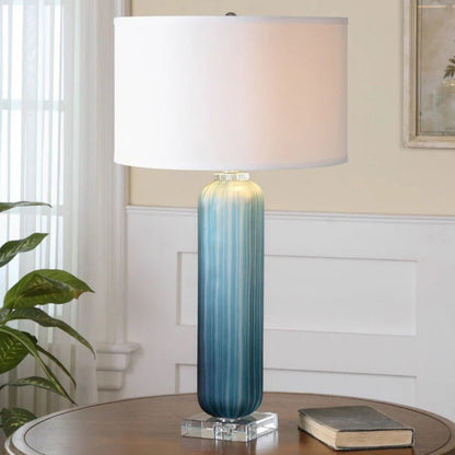 Uttermost Caudina Frosted Blue Glass Lamp 26193-1 - 26193-1