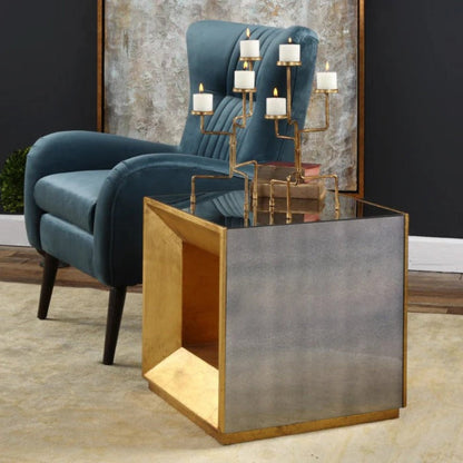 Uttermost Flair Gold Cube Table 24763 - 24763
