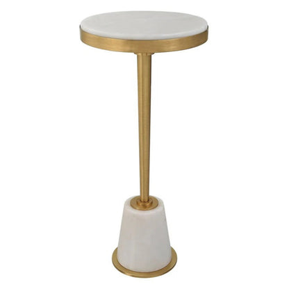 Uttermost Edifice White Marble Drink Table 25177 - 25177