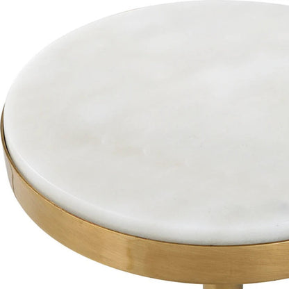 Uttermost Edifice White Marble Drink Table 25177 - 25177