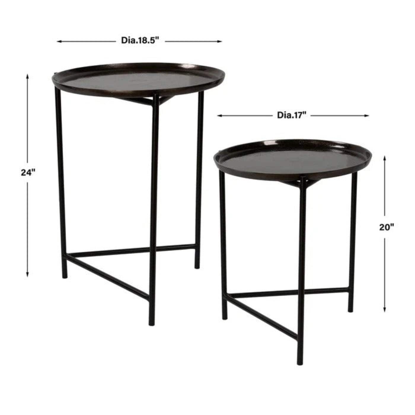 Uttermost Burnett Dark Nickel Nesting Tables, S/2 25151 -  S/2 25151