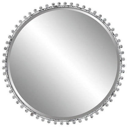 Uttermost Taza Aged White Round Mirror 09770 - 09770