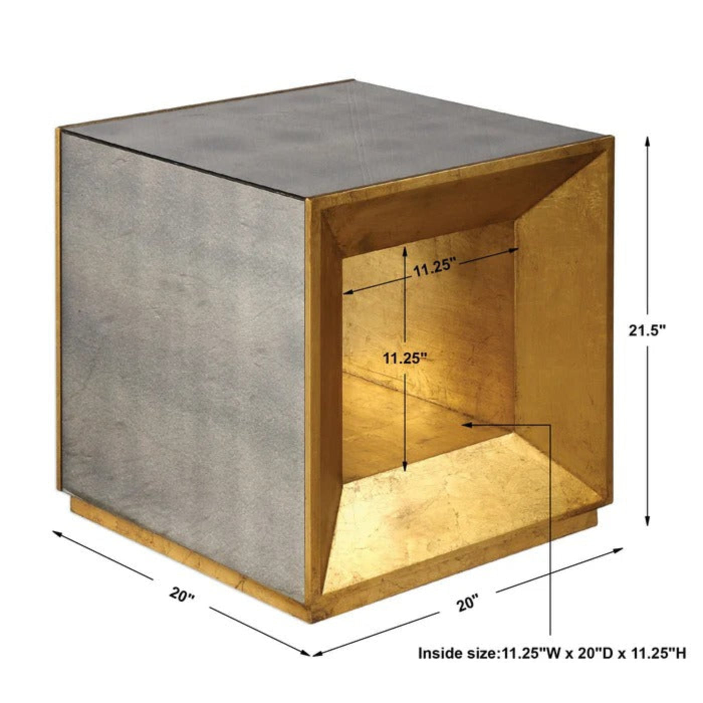 Uttermost Flair Gold Cube Table 24763 - 24763