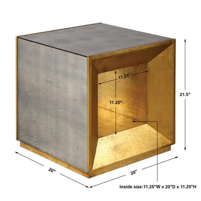 Uttermost Flair Gold Cube Table 24763 - 24763