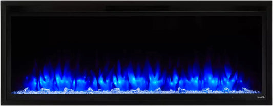 SimpliFire 50" Allusion Platinum Recessed Linear Electric Fireplace - SF-ALLP50-BK